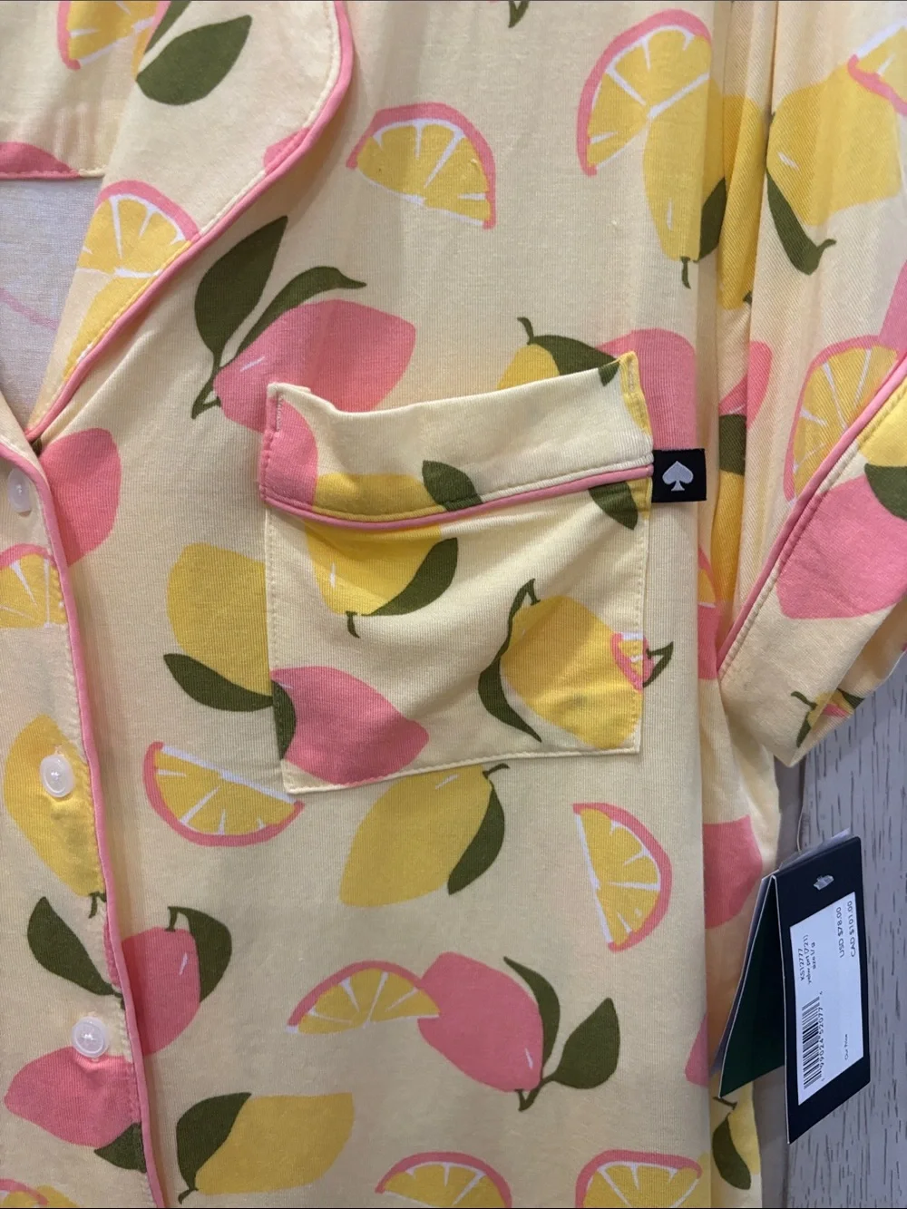 kate spade Yellow Lemon & Pink Leaf Short Pajama Set